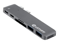 Estuff Allure Series Slot-In Hub Pro - Dockningsstation - Usb-C / Thunderbolt 3 - För Apple Macbook Pro With Touch Bar (I Mitten Av 2017, Sent 2016)