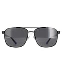 Polo Ralph Lauren Aviator Mens Shiny Black Grey Polarized Sunglasses - One Size