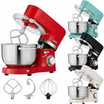 Arebos - Robot Pâtissier Professionnel 1500W Rouge Robot de Cuisine Multifonction avec Fouet, Batteur, Crochet Avec 2 Bols d'Acier Inoxydable 6