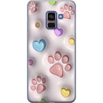 Samsung Galaxy A8 (2018) Genomskinligt Skal Fluffiga Tassar