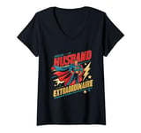 Womens hubby hubba best husband of year king of my hearts family V-Neck T-Shirt