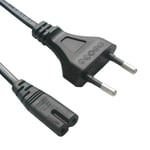 Câble d'alimentation Euro M - C7 Euro Mâle - IEC-320-C7 2 m Noir Bîpolaire en 8.