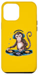 Coque pour iPhone 14 Pro Max Monkey Casque de DJ amusant pour homme, femme, enfant