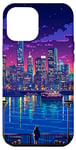 iPhone 13 Pro Max New York City View Synthwave Retro Pixel Art Case