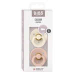 BIBS Pacifier Colour 2 PACK Latex Size 1 Ivory/Blush Nappar 2 st