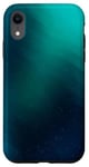 Coque pour iPhone XR Vert turquoise brouillard étoiles dégradé