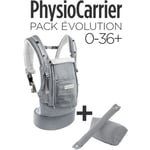 Pack Evolution porte bébé PhysioCarrier gris + booster nouveau-né