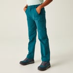 Regatta Kids Water-repellent Highton Stretch Zip Off Walking Trousers Morrocan Blue, Size: 13yrs