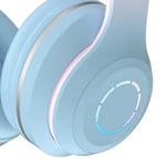 (Blue) Headphones With Microphone Foldable Headphones
