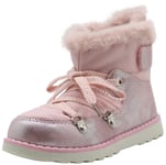 Apakowa Toddler Girls Warm Ankle Boots Kids Lace up High Children Sneakers Autumn Spring Non-Slip Newborn Baby Shoes (Color : Pink, Size : 6 UK Child)
