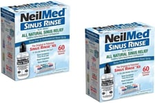 NeilMed Sinus Rinse Kit 60 Sachets X2 Nasal Congestion Relief Health Care Beauty