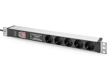 Digitus Strömuttag Med Aluminiumprofil Switch 5xcee 7/3 16a 2m Kabel Cee 7/7