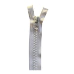 No.10 Plastic Zipper Open End Zip Heavy Duty from 24 to 220 inch, (White (101) - Autolock Puller, 40 inch - 100 cm)