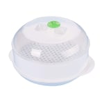 SOLUSTRE Microwave Steamer Round Food Steamer Fish and Vegetable Steam Rack Microwave Cooker Pan for Home Kitchen