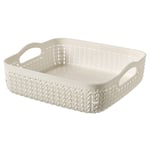 CURVER Square Basket, Plastic, plastic, off-white, 23,4 x 23,2 x 7,4 cm