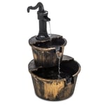 2-Tier Barrel Water Fountain with Electric Submersible Pump