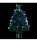 FEERIC CHRISTMAS - Arbre de Noël Lumineux Sapin Artificiel Vert en Fibre Optique Multicolore H 45 cm