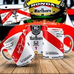 Mugtime (TM) - Ayrton Senna McLaren Formula 1 Oil Can car Coffee Tea Mug Ceramic Cup - 330ml 11oz
