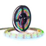 BTF-LIGHTING WS2812E ECO RGB Alloy Wires 5050SMD Individual Addressable 16.4FT 30Pixels/m 150Pixels Flexible White PCB Full Color LED Pixel Strip Dream Color IP30 Non-Waterproof DIY Projects Only DC5V