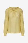 JDY - Blus jdyTheo L/S V-neck Top Wvn - Gul