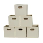 Ménage Essentials 6 pièces de Rangement en Tissu Cube poubelles avec Jeu de poignées de, Bleu Marine