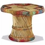 Sofabord i bambus med chindi-detaljer flerfarvet