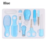 10pcs/set Health Care Kits Baby Nursery Tools Nail Tweezers Blue