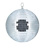 Relaxdays Mirror Ball, Large Ceiling Light, Party Decoration, Disco & New Year’s Eve, Shiny, Reflecting, Ø 20 cm, Silver