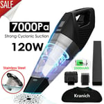 7000PA Car Vacuum Cleaner Rechargeable Cordless Handheld Bagless Wet & Dry Vac