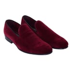 DOLCE & GABBANA Velvet Loafer Shoes VENEZIA Red 40 US 7 UK 6 08042