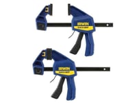 Irwin Quick-Grip Quick-Change Medium-Duty Bar Clamp 150Mm (6In) Twin Pack Q/G506