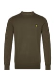 Lyle & Scott Cotton Merino Crew Neck Jumper Khaki Green