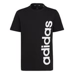 adidas U Lin tee T-Shirt (Short Sleeve) Unisex Children Black/White, 7-8 Years