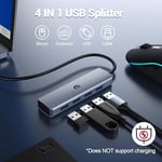 BIGBIG WON Hub USB LAN, Adaptateur multiport USB avec 4 Ports USB A, USB 3.2 Gen 2 Speed 10Gbps, 50CM Cable, Compatible avec Mac Pro, Laptop