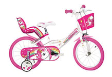 Dino Bikes 164R-UN Unicorn 16" Bicycle 16'', White & Pink