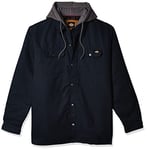 Dickies Men's Fleece Jacket with Hood and hydroshield Work Utility Outerwear, Dark Navy Blue, XL