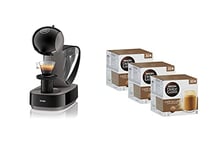 Nescafe Dolce Gusto Infinissima by De'Longhi with Dolce Gusto Pods NDG Café au Lait 90 Pods