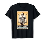 The Two Swords Tarot Card Halloween Skeleton Gothic Magic T-Shirt