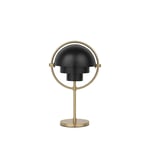 Gubi - Multi-Lite Portable Lamp, EU, Base: Brass, Shade: Black Semi Matt - Portabla lampor