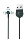 Forever Core 3i1 Magnetisk Synk/laddkabel - USB-C/Lightning/microUSB, 1m
