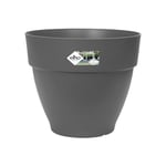 elho Vibia Campana Round 65cm - Large Plant Pot Outdoor - Including Water Reservoir - 100% Recycled Plastic - Black/Anthracite