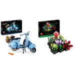 LEGO 10298 Icons Vespa 125 Scooter & 10309 Icons Succulents Artificial Plants Set for Adults, Home Décor, Creative Hobby, Gift Idea for Her & Him, Botanical Collection (Build 9 Small Plants)