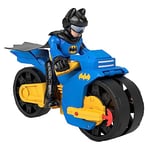 Fisher-Price Imaginext DC Super Friends, Batman Batcycle XL avec Lance-Projectile Et Figurine Articulée Batman XL (25 Cm) Habillée De Bleu, Jouet Enfant, Dès 3 Ans, HNM32