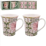 Lesser & Pavey Pimpernel Mugs Set of 2 | Ceramic Coffee Mugs Set for Home or Work | Premium Design Mugs Set for All Occasions | Lovely Mugs for Tea, Coffee & Hot Drinks - William Morris