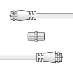 New 5m F to F Coaxial Lead with F Coupler Sky Virgin Cable