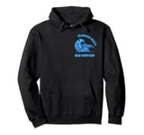Graphic Seabrook Beach New Hampshire Pocket Wave Souvenir Pullover Hoodie