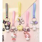 Barn Nyckelring, 5 st tecknade nyckelringar, Cinnamoroll Nyckelring, Kuromi Nyckelring, My Melody Nyckelring, Hänge Nyckelring
