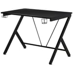 Gaming Desk Computer Table Metal Frame with Cup Holder, Headphone Hook