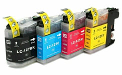 NonOEM Ink Cartridges For Brother LC127XL & LC125XL CMYK DCP J4110DW MFC J4510DW