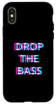 Coque pour iPhone X/XS Drop The Bass Techno EDM Music Festival Raver Dance Rave